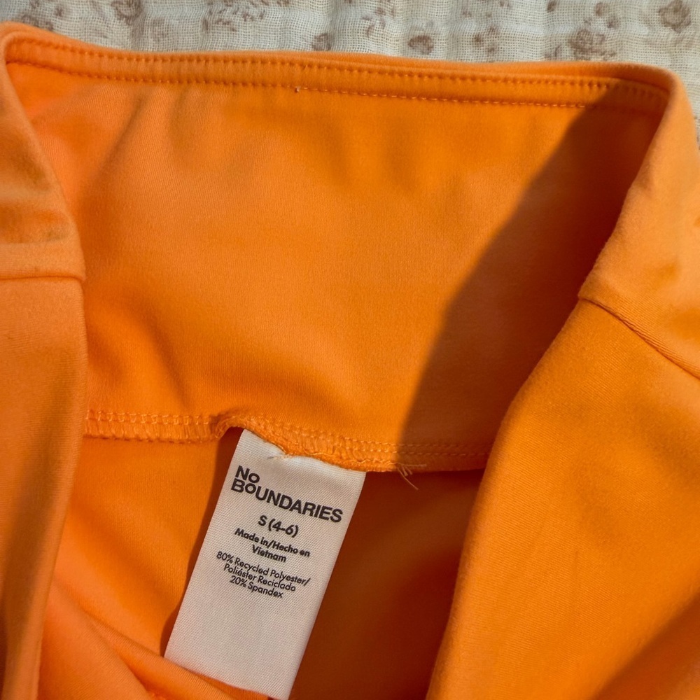 No Boundaries Green & Orange ruched Bike Short - Picture 4 of 11